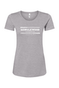 Staff Uniform - Minglewood White Logo Women's Cotton Blend T-Shirt
