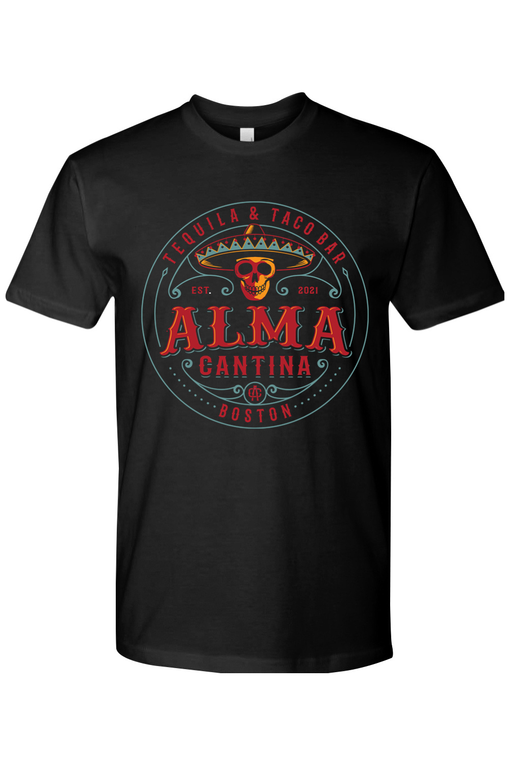 Alma Cantina Unisex Graphic T-Shirt - Classic Logo Front