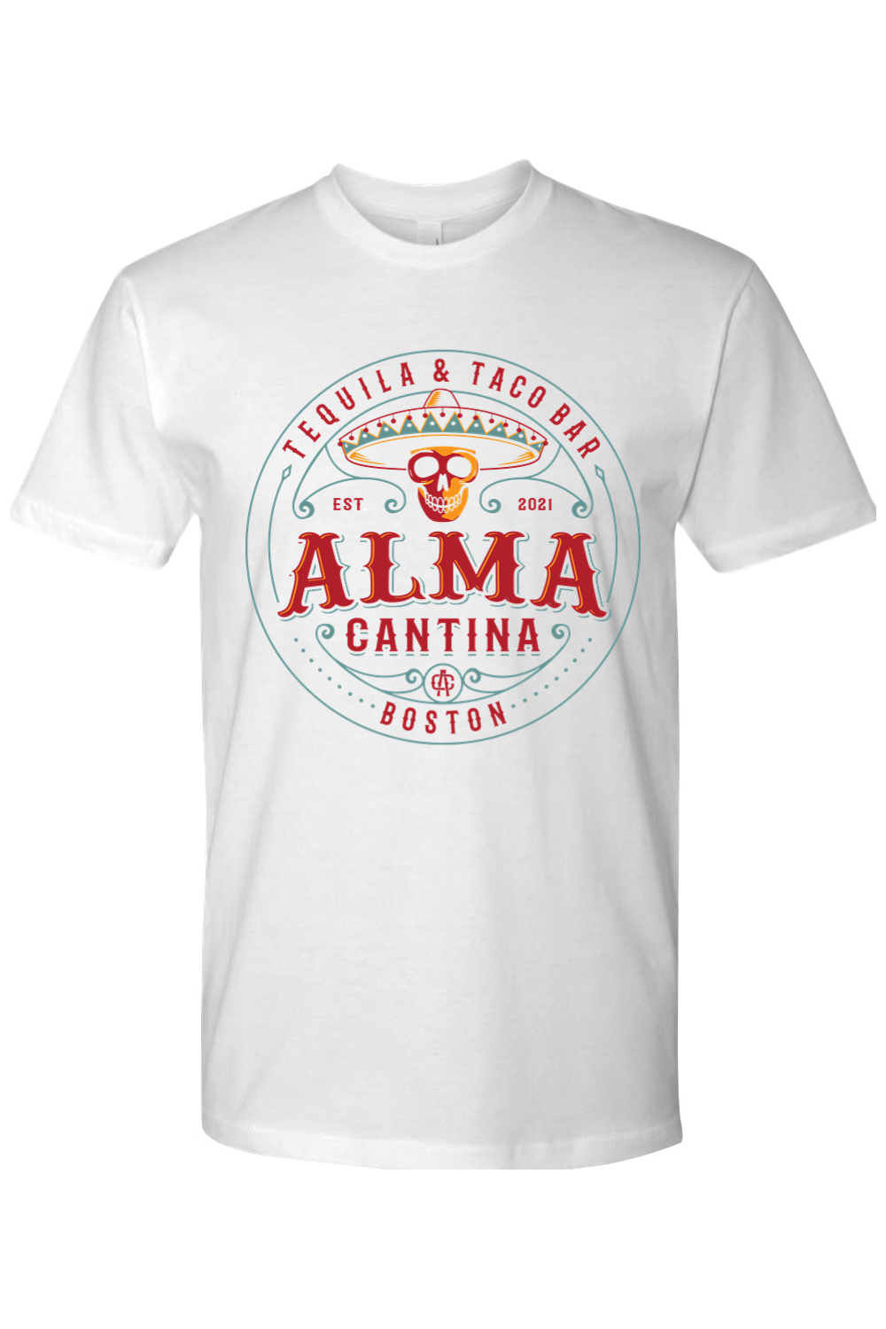 Alma Cantina Unisex Graphic T-Shirt - Classic Logo Front