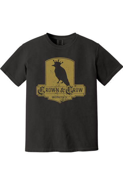 Crown & Crow in Gold Distressed Unisex Garment-Dyed T-shirt