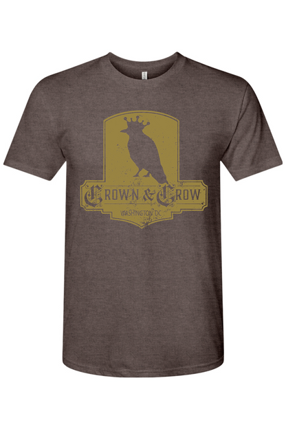 Crown & Crow in Gold Distressed Unisex Tri-Blend Crew Tee