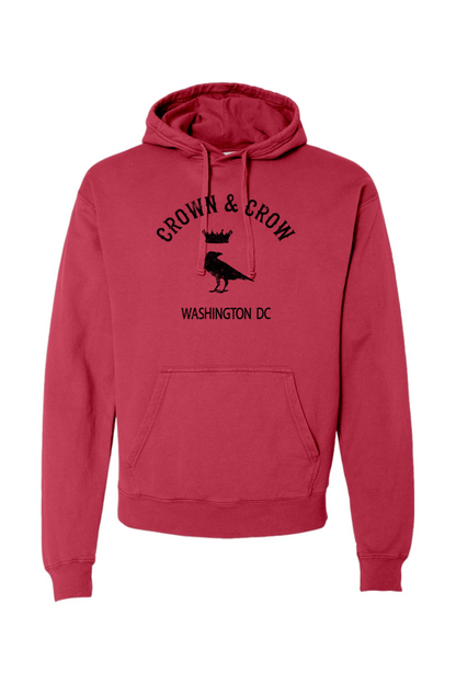 Crown and Crow Black Original Logo - Unisex Garment-Dyed Hoodie