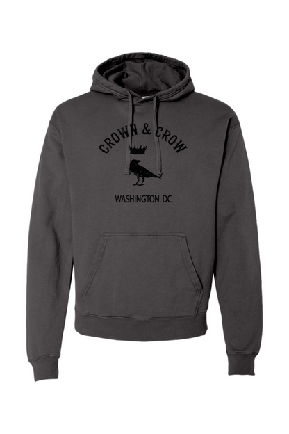 Crown and Crow Black Original Logo - Unisex Garment-Dyed Hoodie