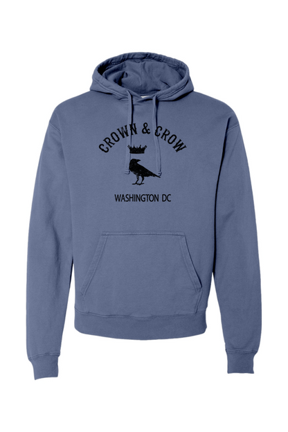 Crown and Crow Black Original Logo - Unisex Garment-Dyed Hoodie