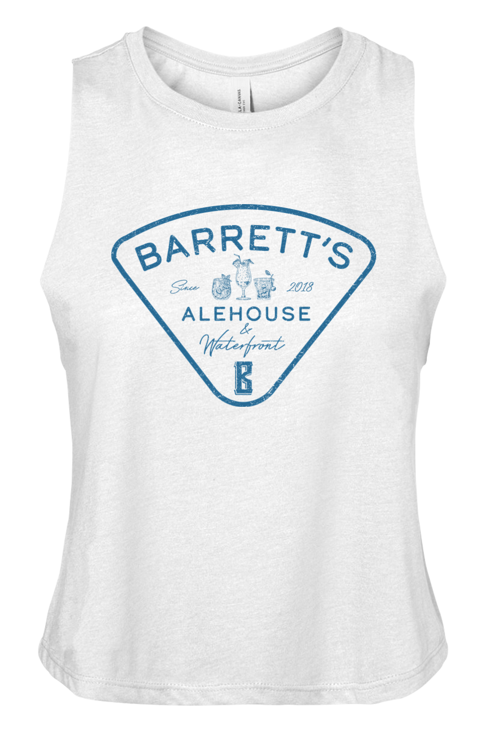 Barrett's Alehouse and Waterfront Women's Racerback Cropped Tank