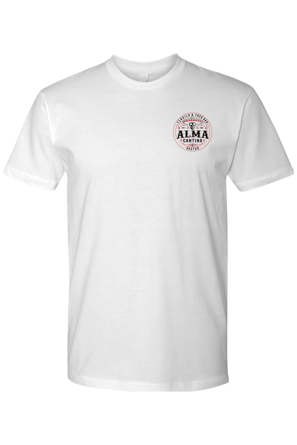 Alma Cantina Original Logo & Alma Traditional Rose Premium Fit Cotton T-Shirt - Unisex