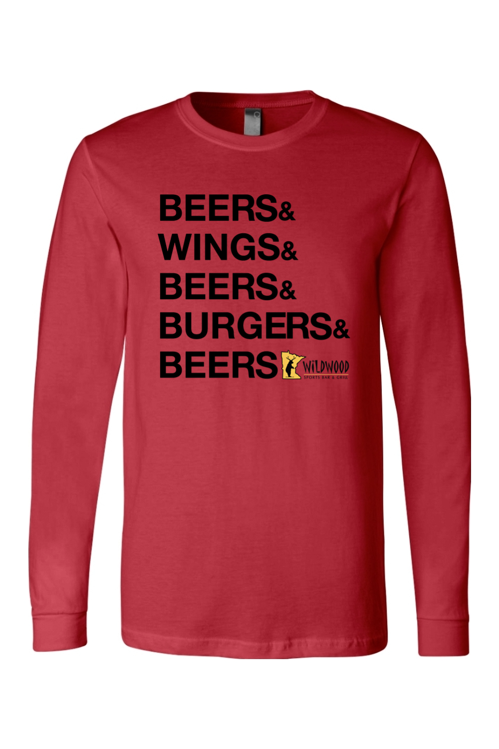 Wildwood Beers & Wings & Beers & Burgers & Beers Jersey Long Sleeve