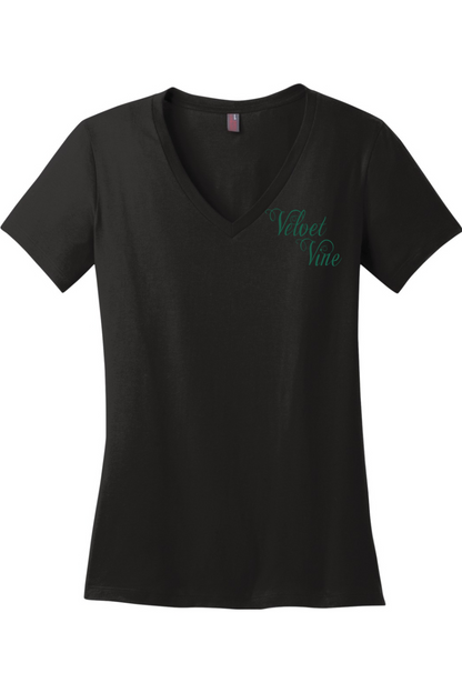 Velvet Vine Green Logo V-Neck T-Shirt - Women's