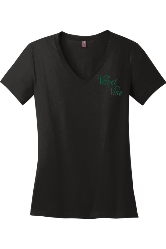 Velvet Vine Green Logo V-Neck T-Shirt - Women's