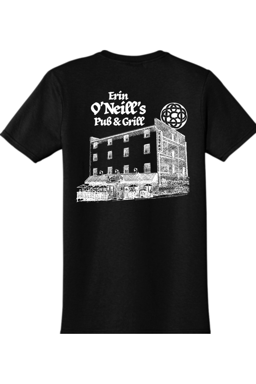 Erin O'neill's Pub & Grill Sketch - White Print Cotton T-Shirt - Unisex