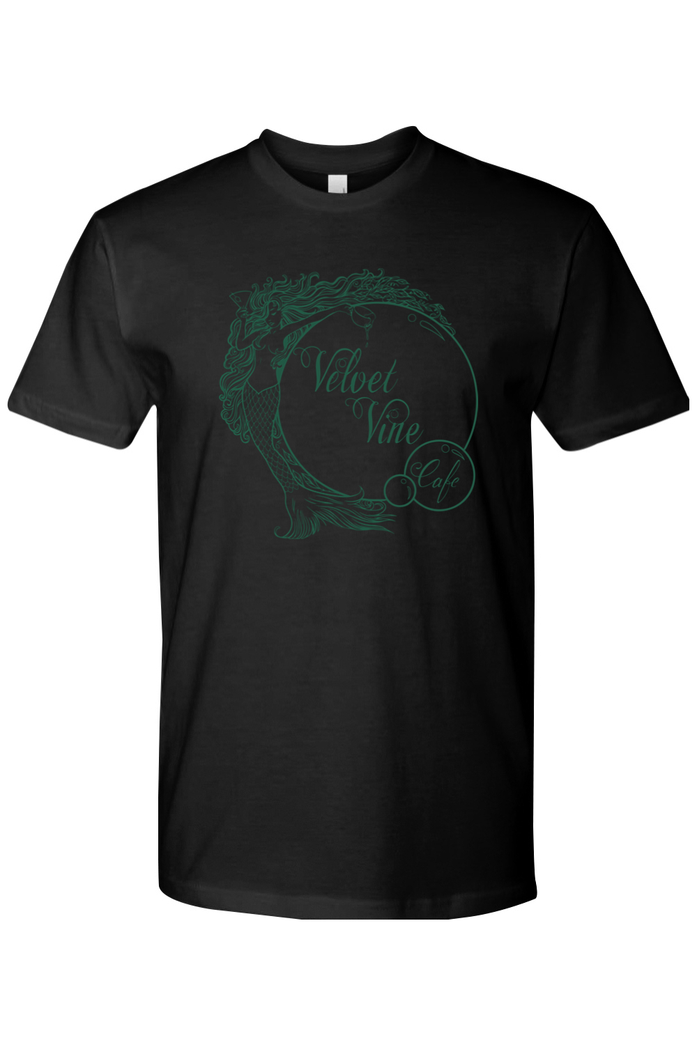 Velvet Vine Cafe Green Logo Premium Fit Cotton T-Shirt - Unisex