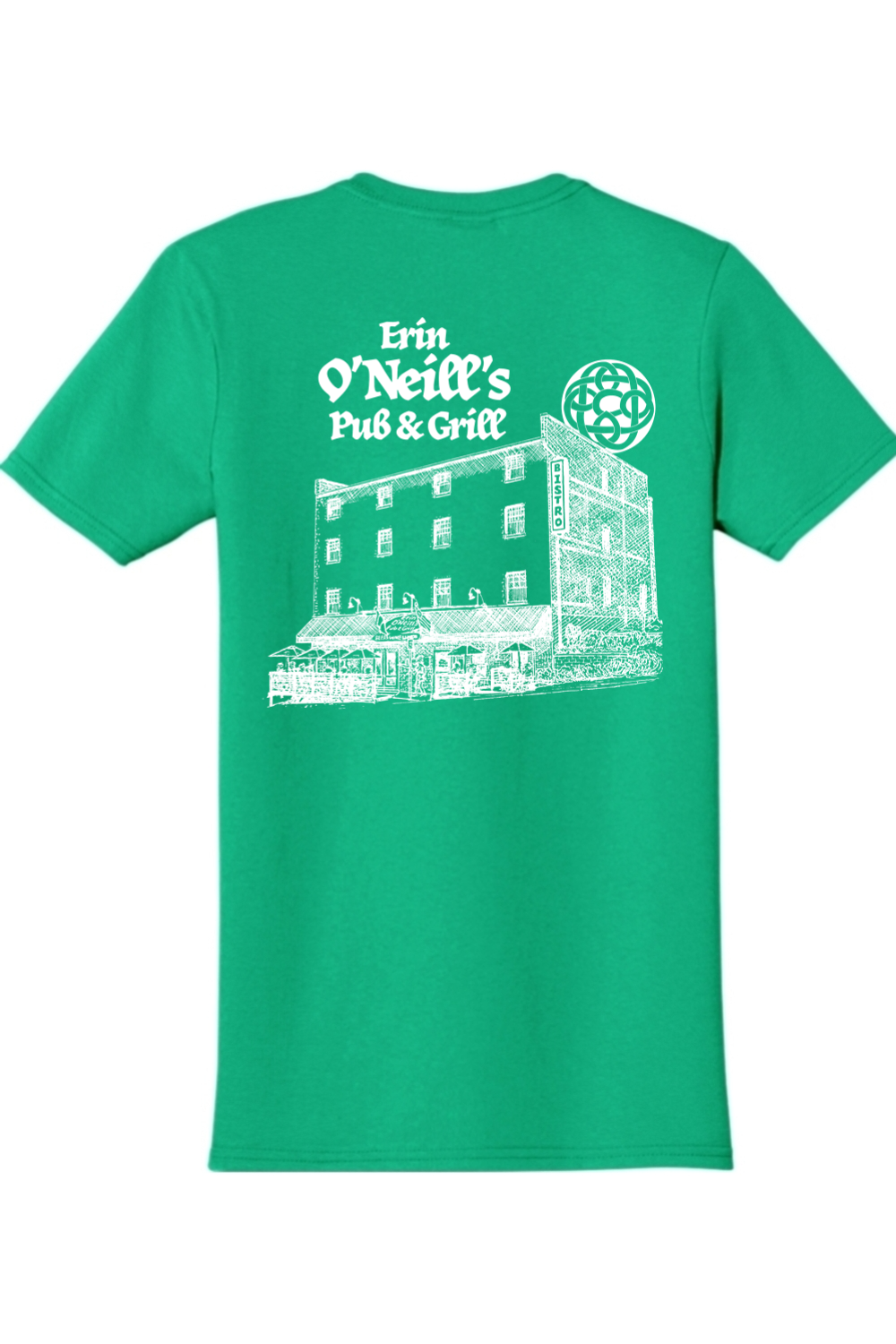 Erin O'neill's Pub & Grill Sketch - White Print Cotton T-Shirt - Unisex