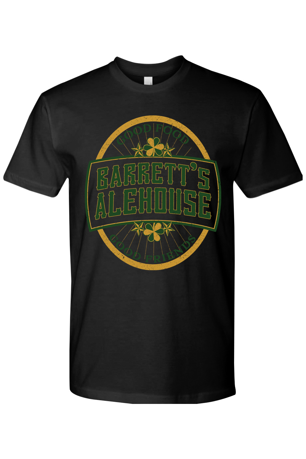 Barrett's Alehouse Throwback Logo with Clover Premium Cotton T-Shirt - Unisex