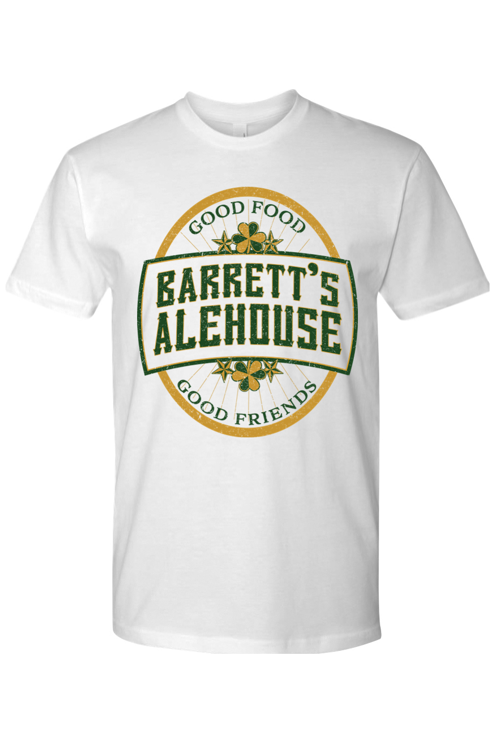 Barrett's Alehouse Throwback Logo with Clover Premium Cotton T-Shirt - Unisex