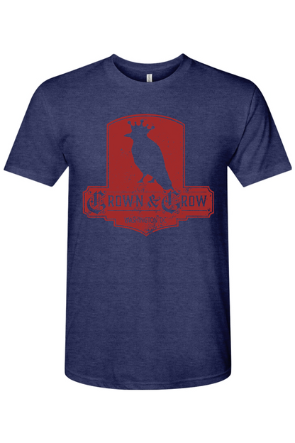Crown & Crow in Red Distressed Unisex Tri-Blend Crew Tee