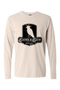 Crown & Crow in Black Distressed Unisex Garment-dyed Long Sleeve T-Shirt