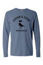 Crown & Crow in Black Unisex Garment-dyed Long Sleeve T-Shirt