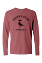 Crown & Crow in Black Unisex Garment-dyed Long Sleeve T-Shirt
