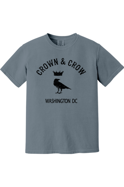 Crown & Crow in Black Unisex Garment-Dyed T-shirt