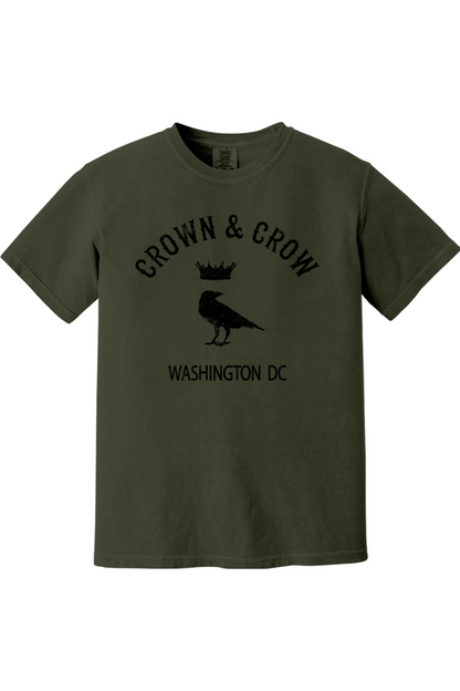 Crown & Crow in Black Unisex Garment-Dyed T-shirt