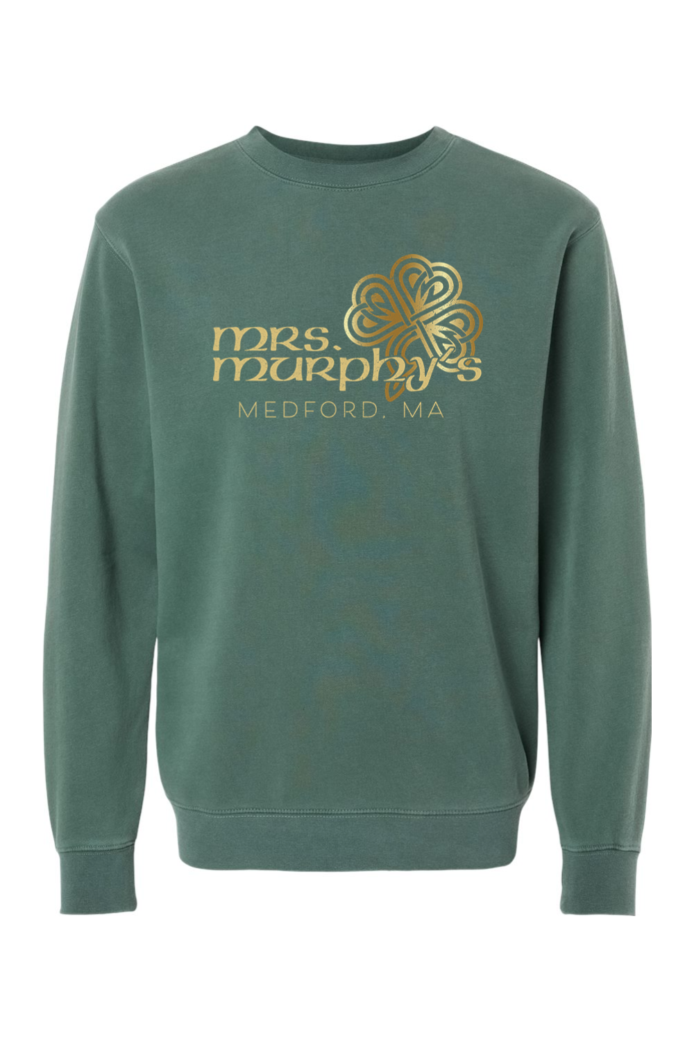 Mrs. Murphy's Gold Celtic Clover Pigment-Dyed Crewneck Sweatshirt - Unisex