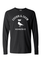 Crown & Crow in White Unisex Garment-dyed Long Sleeve T-Shirt