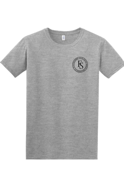 Sport grey cotton-blend t-shirt featuring a circular black Full Send logo on the left chest.