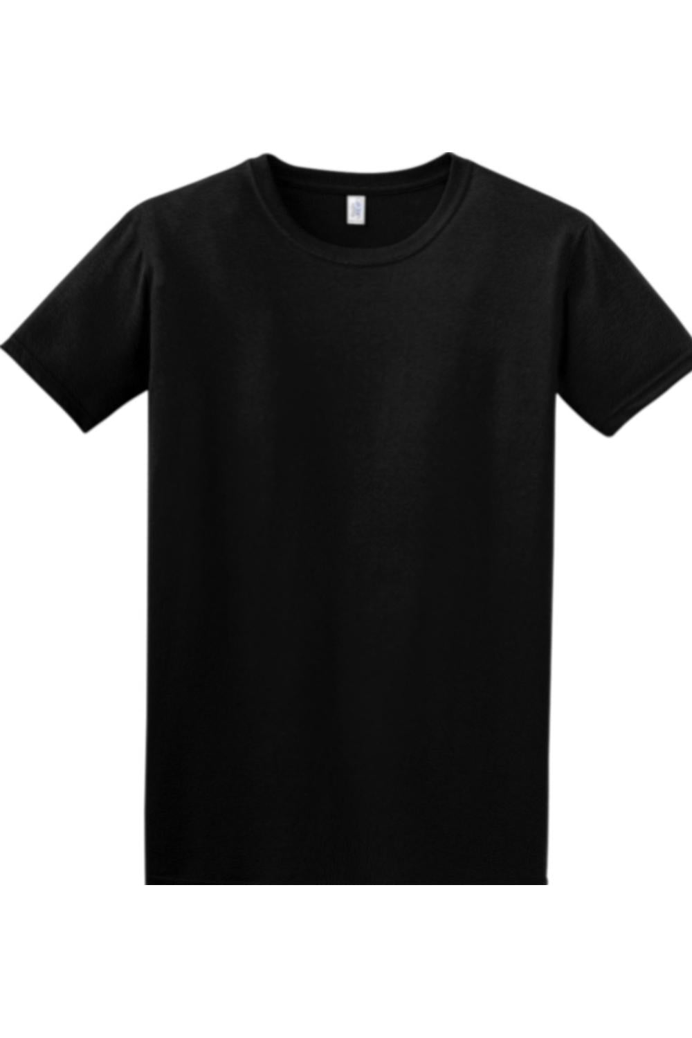 Black Gildan Softstyle crew neck t-shirt made from a soft, breathable cotton blend with a classic relaxed fit.