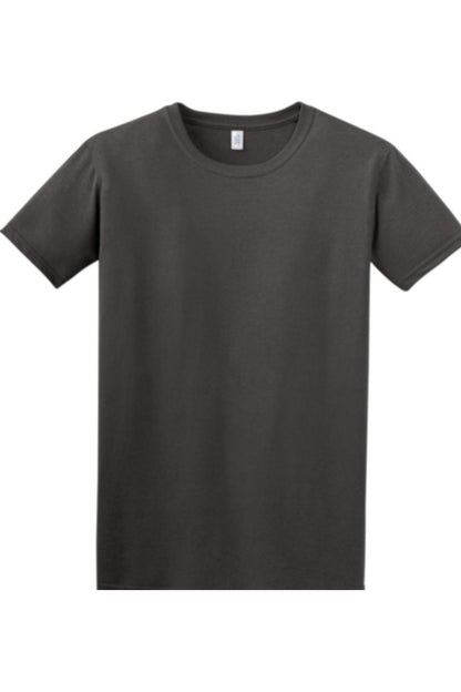Dark charcoal grey Gildan Softstyle crew neck t-shirt made from soft, breathable cotton with a classic relaxed fit.