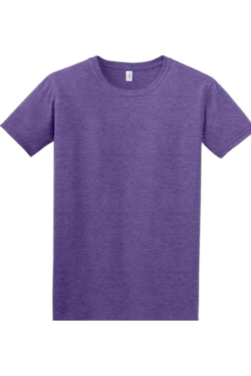 Purple Gildan Softstyle crew neck t-shirt in a soft, breathable cotton blend with a classic relaxed fit.
