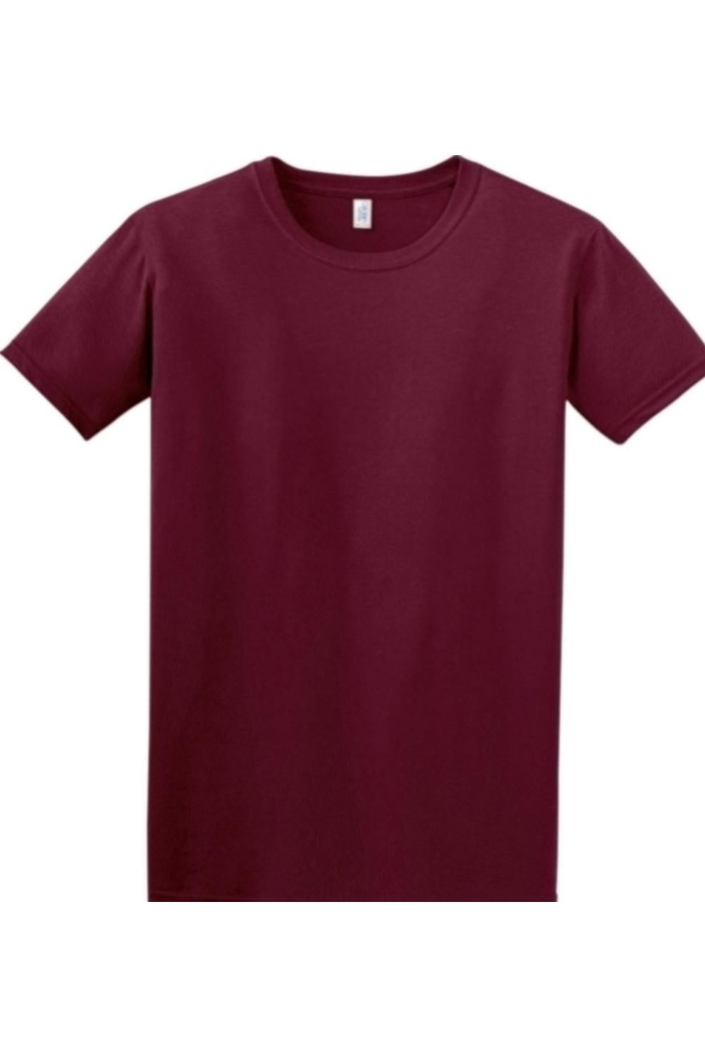 Maroon Gildan Softstyle crew neck t-shirt made from soft, breathable cotton in a classic, relaxed fit.