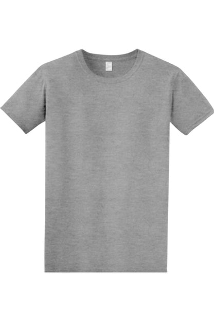 Grey Gildan Softstyle crew neck t-shirt made from a soft, breathable cotton blend with a classic relaxed fit.