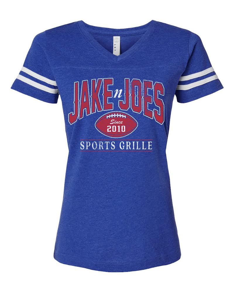 Jake n JOES Women's V-Neck Football Jersey Tee