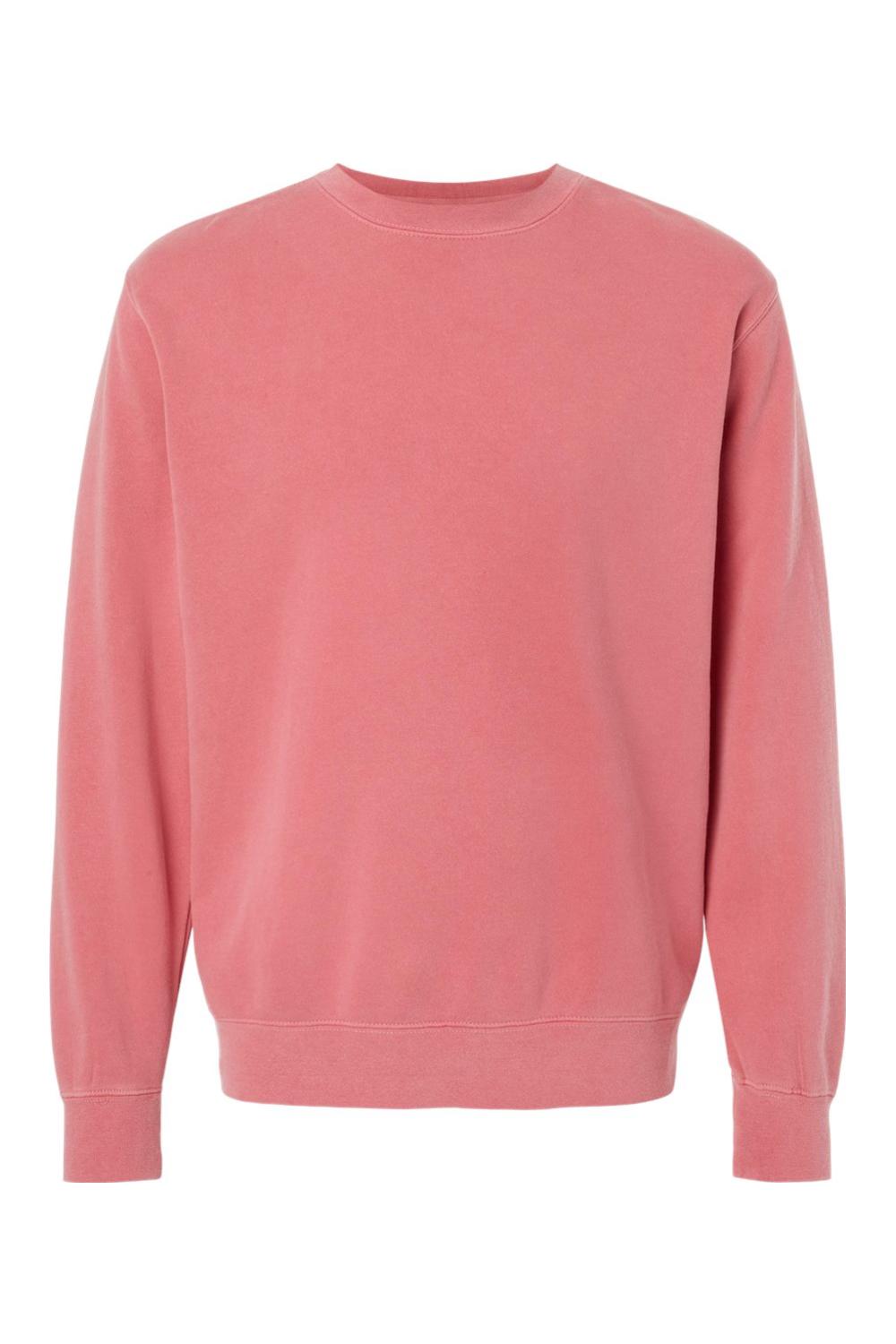 Unisex midweight crewneck sweatshirt in a dusty rose pigment-dyed finish with a classic ribbed collar and cuffs.