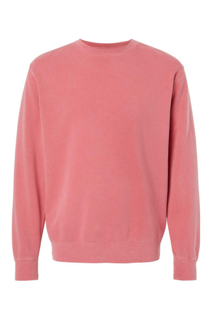 Unisex midweight crewneck sweatshirt in a dusty rose pigment-dyed finish with a classic ribbed collar and cuffs.