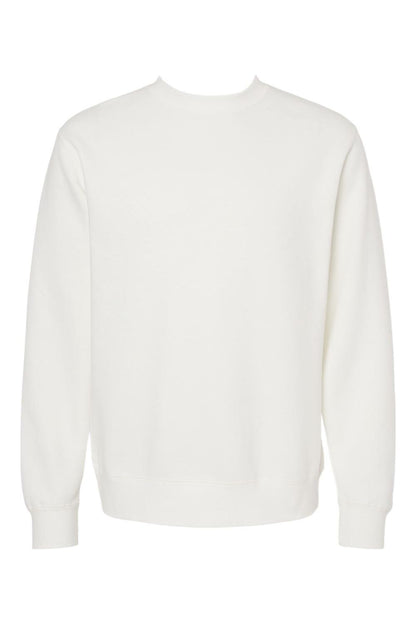 Off-white Independent Trading Co. midweight pigment-dyed crewneck sweatshirt with long sleeves and ribbed cuffs.