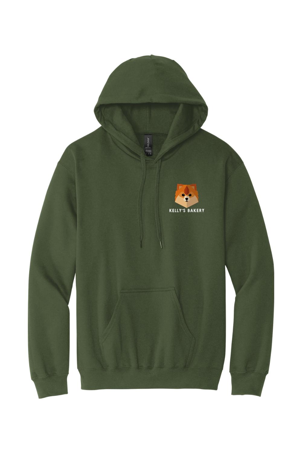 Kelly's Bakery Front White Logo Mens Hooded Sweatshirt