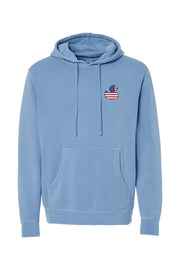 Mad Duck Red, White, & Blue Pigment-Dyed Hoodie