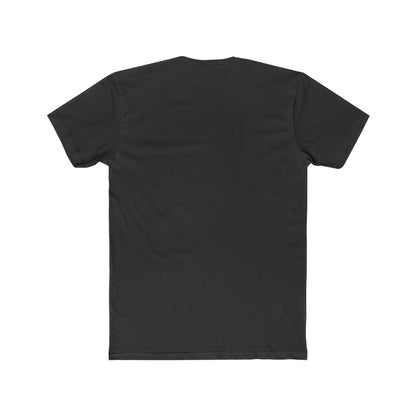 Back view of a premium black short-sleeve crew neck tee made from lightweight, soft cotton.