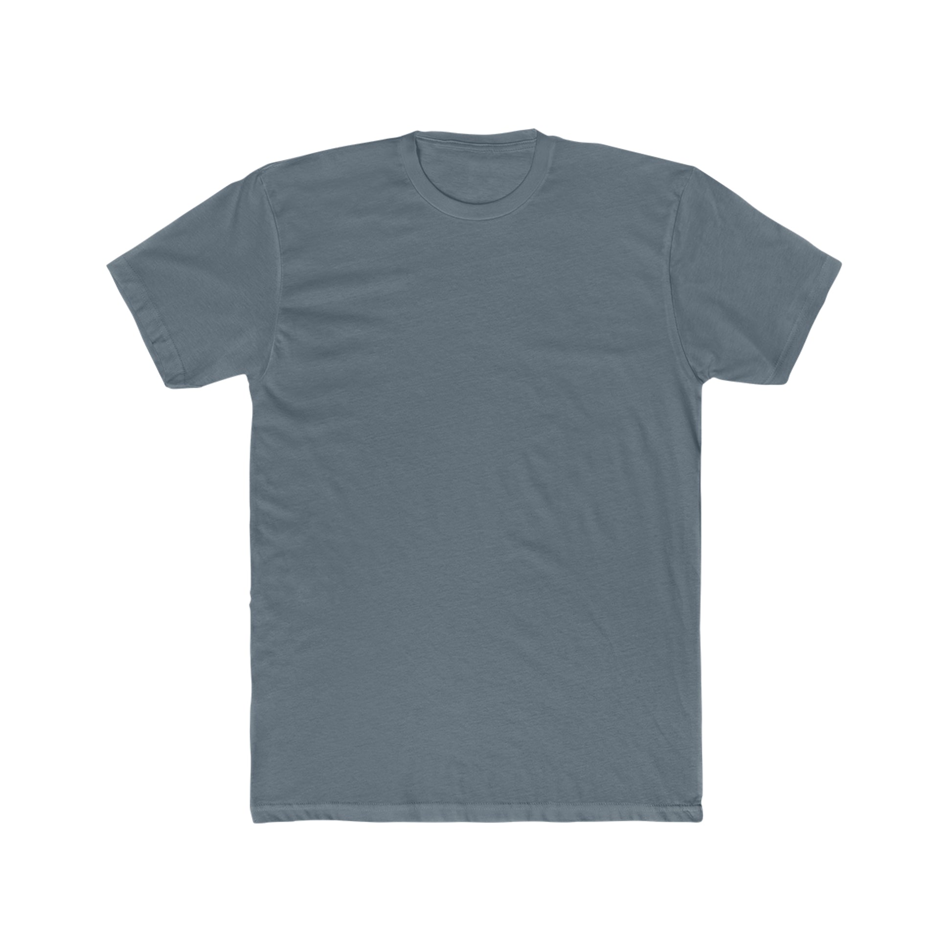 Men's premium fitted crew neck t-shirt in slate grey made from lightweight, soft combed ring-spun cotton.