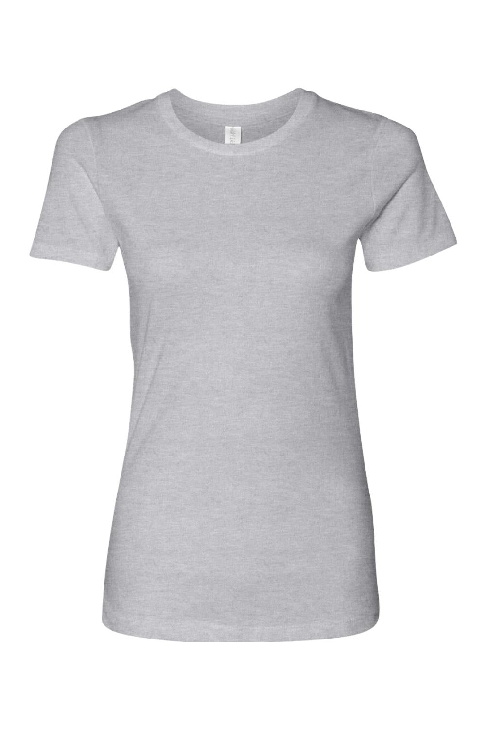 Next Level ladies heather grey ringspun cotton crew neck t-shirt with a soft, relaxed fit.
