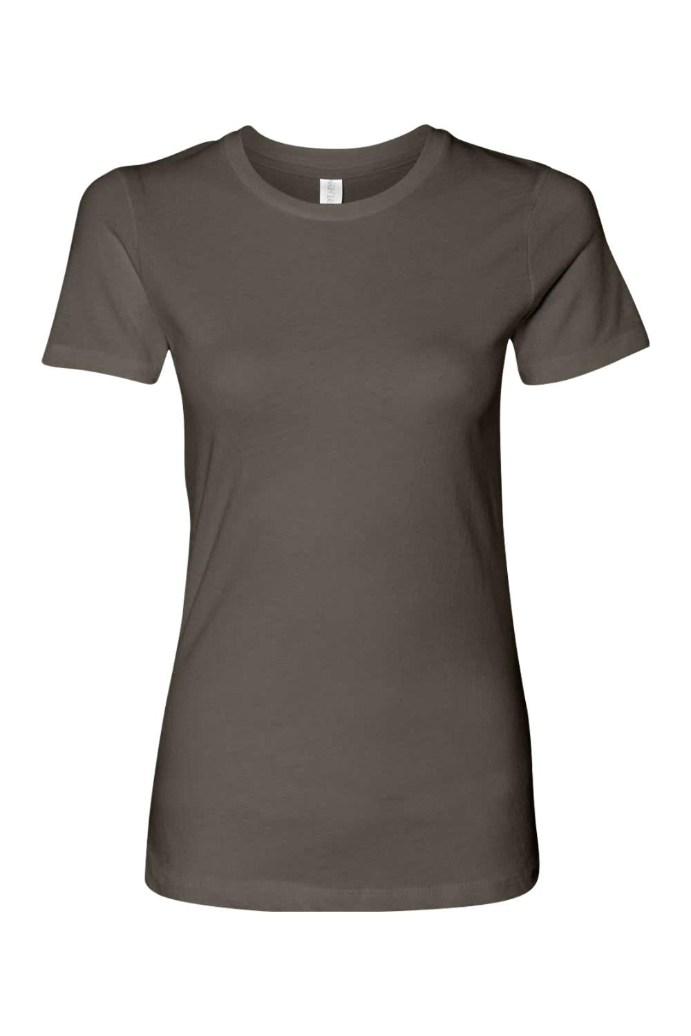 Dark brown Next Level ladies ringspun crew neck t-shirt with a soft cotton finish and relaxed fit.