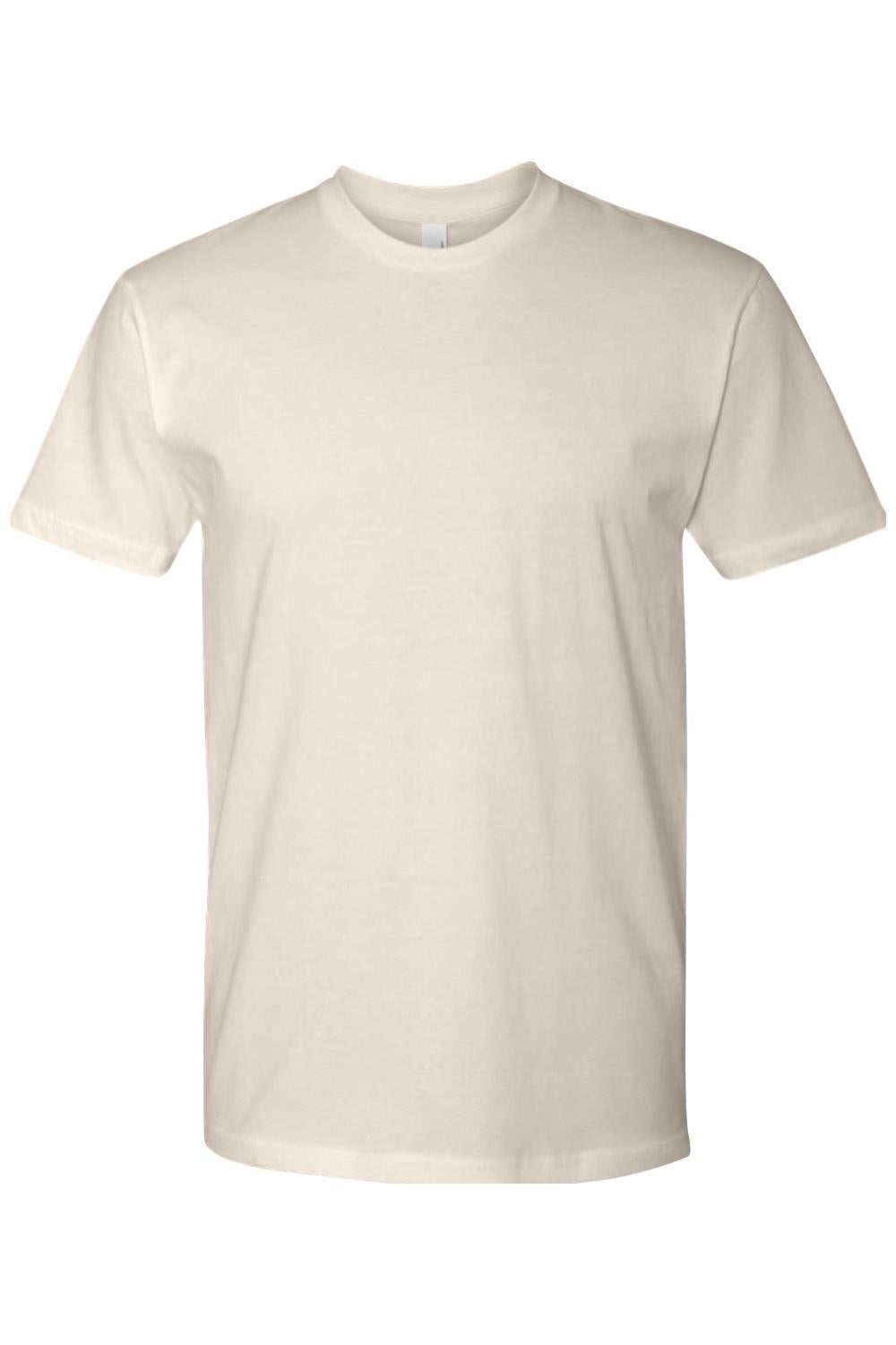 Oatmeal Next Level ringspun cotton short sleeve crew neck t-shirt with a classic fit and ribbed collar.