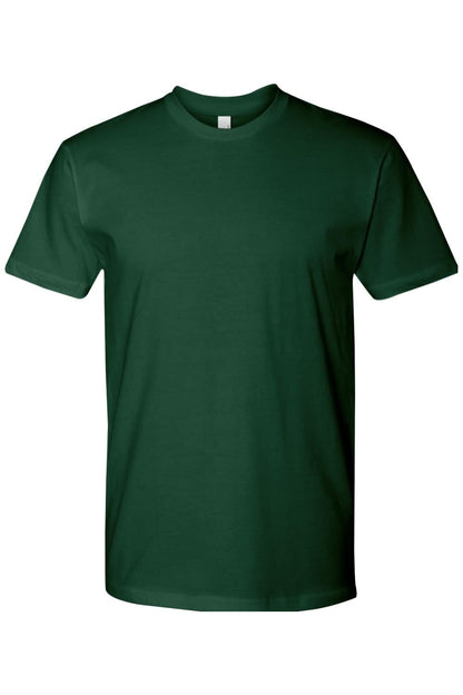 Forest green Next Level ringspun cotton short sleeve crew neck t-shirt with a classic, lightweight fit.