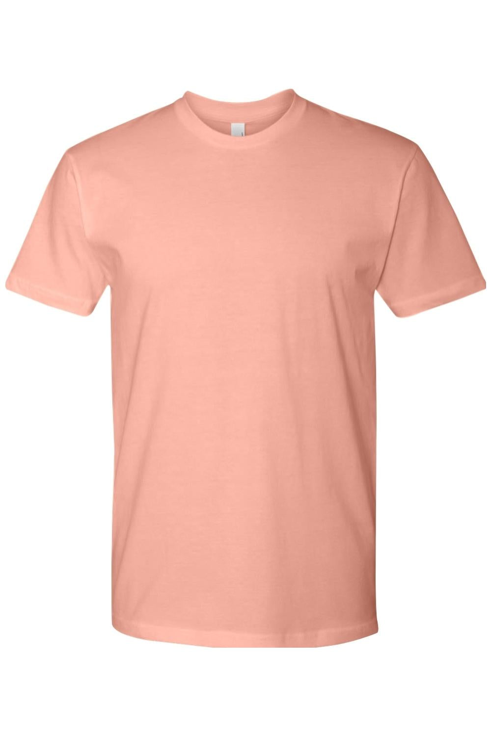 Peach-colored Next Level ringspun cotton crew neck t-shirt with short sleeves and a classic fit.