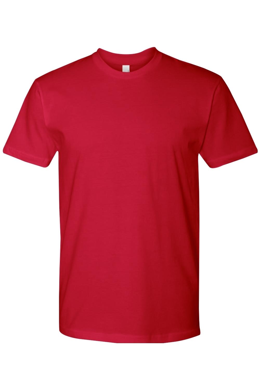 Classic red Next Level ringspun cotton crew neck t-shirt with short sleeves and a comfortable, breathable fit.