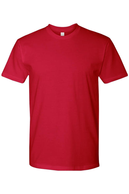 Classic red Next Level ringspun cotton crew neck t-shirt with short sleeves and a comfortable, breathable fit.