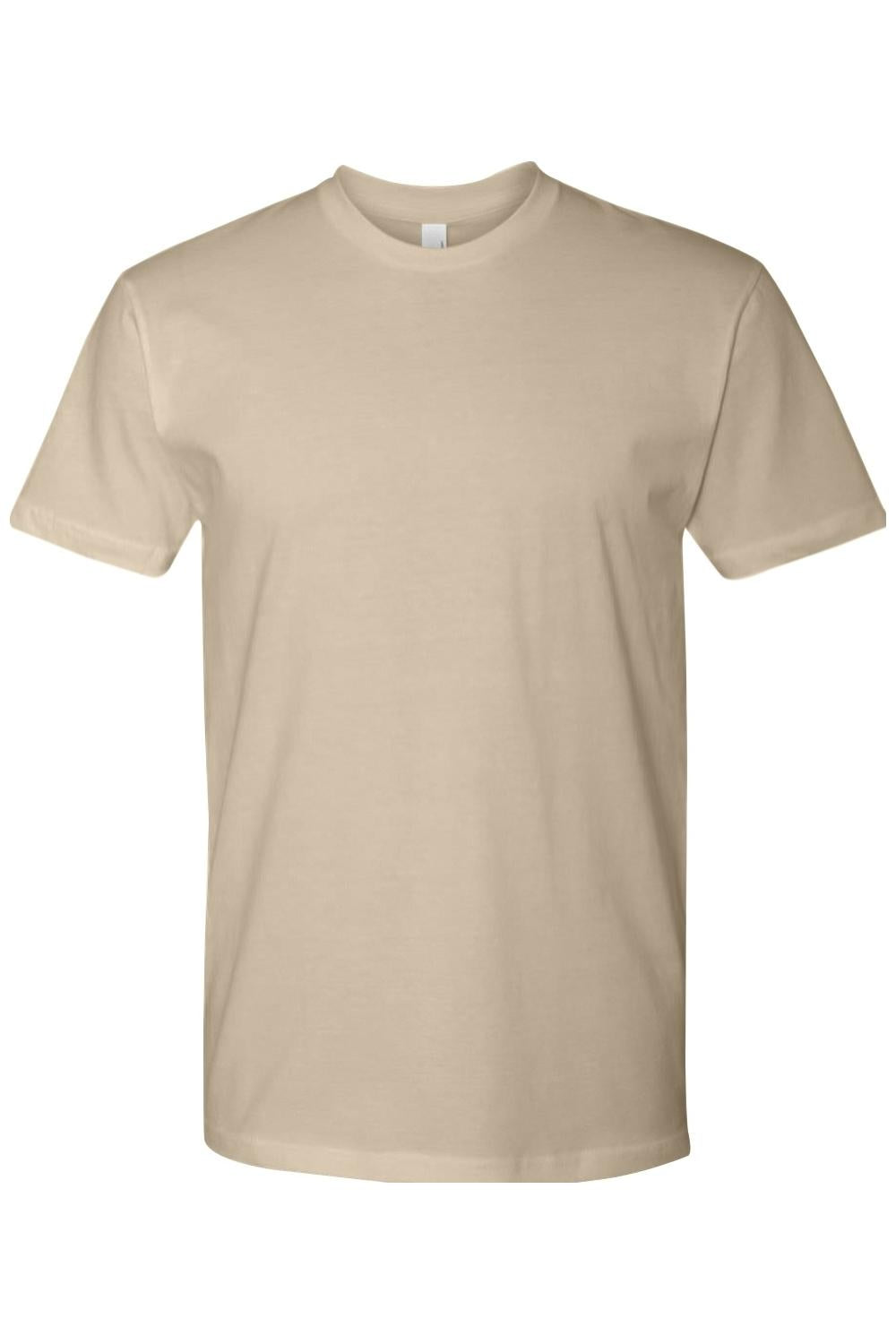 Tan Next Level ringspun cotton short sleeve crew neck t-shirt with a classic fit and smooth texture.