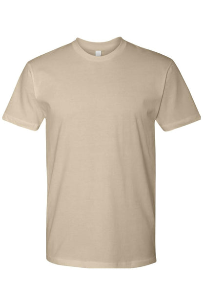 Tan Next Level ringspun cotton short sleeve crew neck t-shirt with a classic fit and smooth texture.