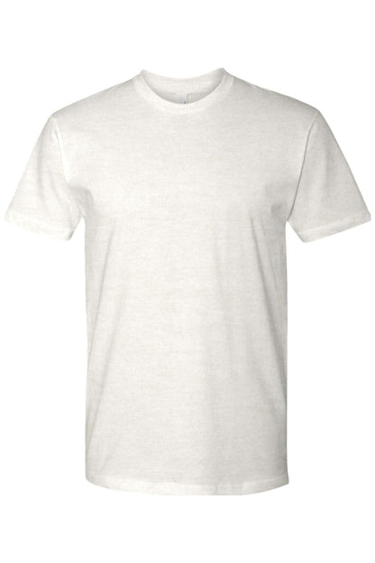 Oatmeal heather Next Level ringspun cotton short sleeve crew neck t-shirt.